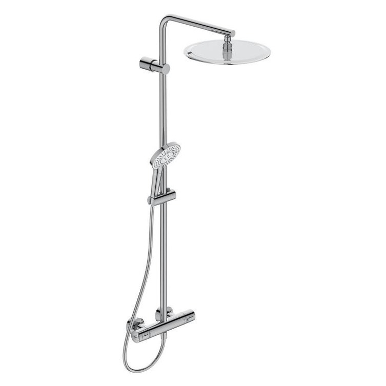 Colonna Doccia Con Miscelatore Termostatico Prezzi.Ideal Standard A6984aa Idealrain Duo Luxe Colonna Doccia Con Miscelatore Termostatico Esterno Doccetta Evo Jet Diametro 12 5 Cm Soffione Ultrasottile Idealrain Luxe Diametro 30 Cm Cromo Prezzi E Offerte Su Tavolla Com