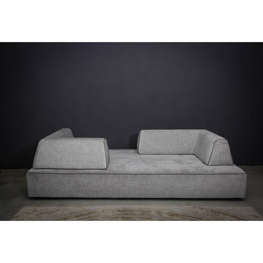 Immagine di Mussi ISOLA divano 3 posti 250x120cm in tessuto grigio e schienale in tessuto marrone ISL-M79