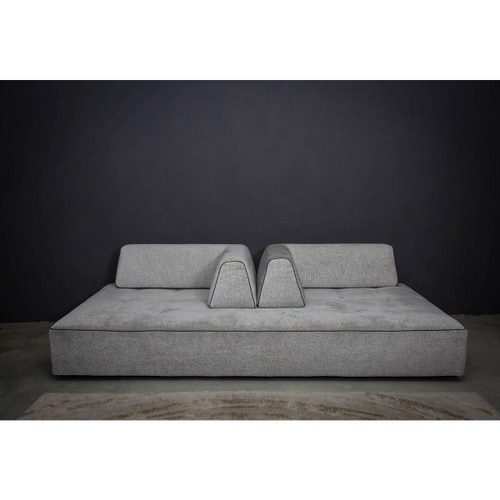 Immagine di Mussi ISOLA divano 3 posti 250x120cm in tessuto grigio e schienale in tessuto marrone ISL-M79