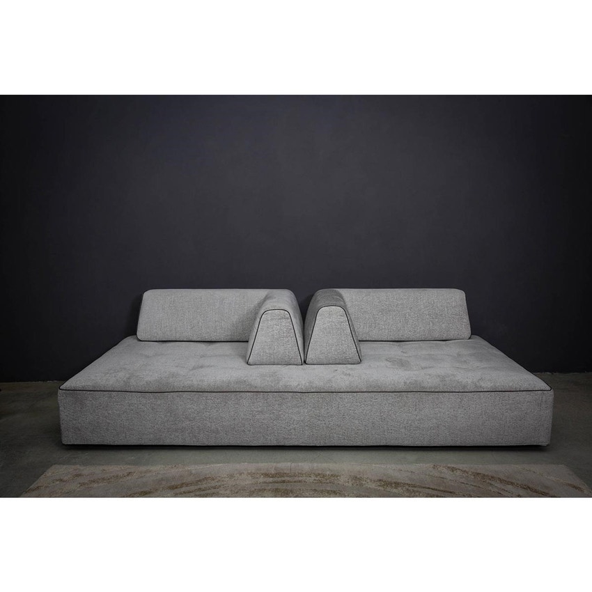 Immagine di Mussi ISOLA divano 3 posti 250x120cm in tessuto grigio e schienale in tessuto marrone ISL-M79