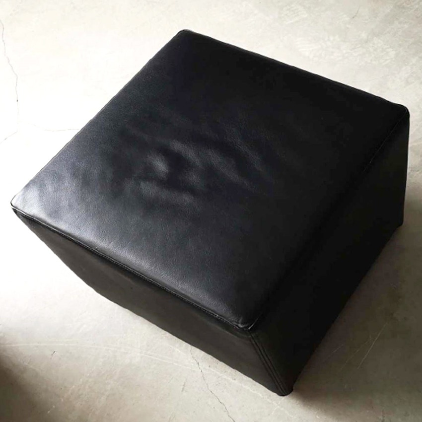 Immagine di Mussi SIT SET pouf 45X45cm in pelle nera SITSET-PF45