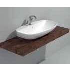 Immagine di Flaminia SOLID mensola L.80 P.46 H.6 cm, per lavabi NUDASLIM, finitura legno rustico marrone SLND