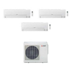Immagine di Mitsubishi SMART R32 Climatizzatore trial split inverter | unità esterna 5 kW unità interne 9000+9000+9000 BTU MXZ-3HA50VF+3xMSZ-HR25VF