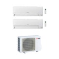Immagine di Mitsubishi Smart R32 Climatizzatore dual split inverter | unità esterna 5 kW unità interne 9000+15000 BTU MXZ-2HA50VF+MSZ-HR25VF+MSZ-HR42VF