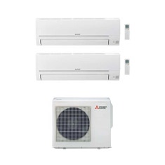Immagine di Mitsubishi SMART R32 Climatizzatore dual split inverter | unità esterna 5 kW unità interne 9000+9000 BTU MXZ-3HA50VF+2xMSZ-HR25VF