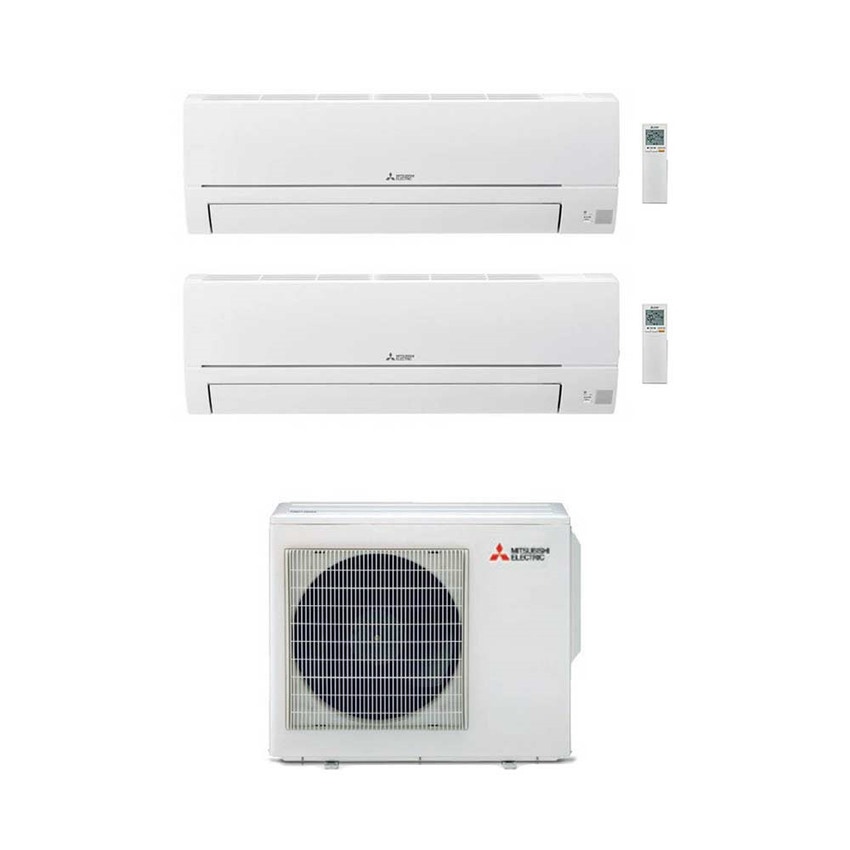 Immagine di Mitsubishi Smart R32 Climatizzatore dual split inverter | unità esterna 5 kW unità interne 12000+18000 BTU MXZ-3HA50VF+MSZ-HR35VF+MSZ-HR50VF