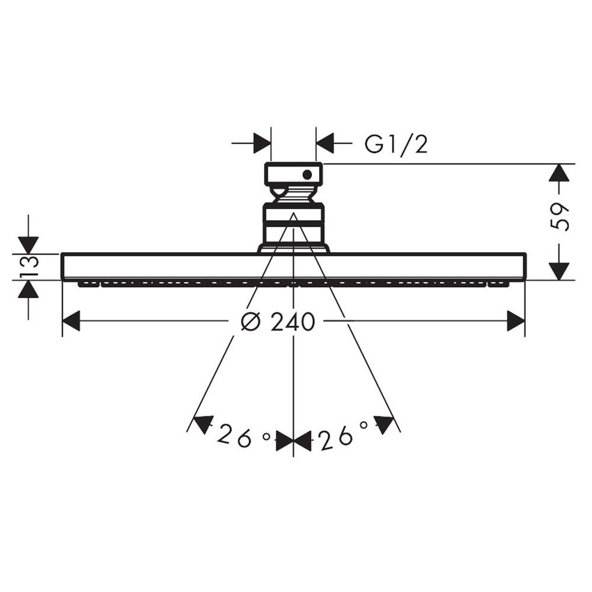 Immagine di Hansgrohe RAINDANCE SELECT S soffione doccia 240, 1 jet PowdeRain, finitura cromo 27623000
