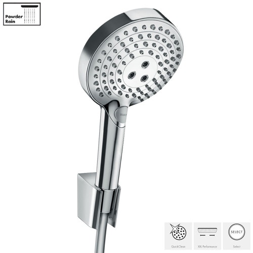 Immagine di Hansgrohe RAINDANCE SELECT S set supporto doccia 120 3jet P con flessibile doccia 125 cm finitura cromo 27669000