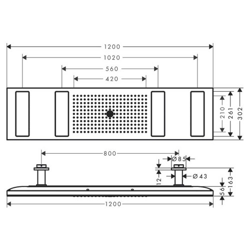 Immagine di Axor SHOWERSOLUTIONS ShowerHeaven 1200/300, 4 jet, con illuminazione, 3500 K, finitura cromo 10628000