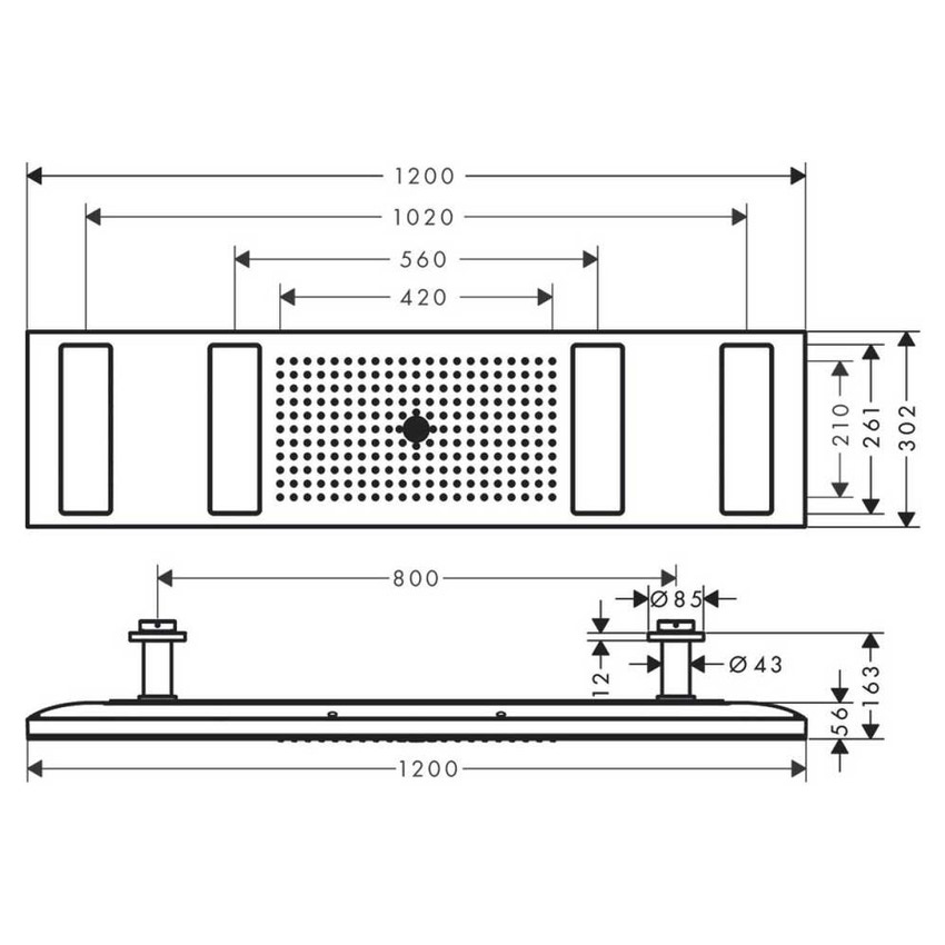 Immagine di Axor SHOWERSOLUTIONS ShowerHeaven 1200/300, 4 jet, con illuminazione, 3500 K, finitura cromo 10628000