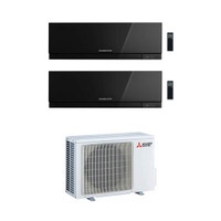 Immagine di Mitsubishi MSZ-EF Kirigamine ZEN R32 Climatizzatore dual split inverter, nero | unità esterna 4.2 kW unità interne 7000+9000 BTU MXZ-2F42VF+MSZ-EF22VGB+MSZ-EF25VGB