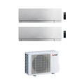 Immagine di Mitsubishi MSZ-EF Kirigamine ZEN R32 Climatizzatore dual split inverter, argento | unità esterna 3.3 kW unità interne 7000+7000 BTU MXZ-2F33VF+2xMSZ-EF22VGS