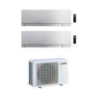 Immagine di Mitsubishi MSZ-EF Kirigamine ZEN R32 Climatizzatore dual split inverter, argento | unità esterna 3.3 kW unità interne 7000+7000 BTU MXZ-2F33VF+2xMSZ-EF22VGS