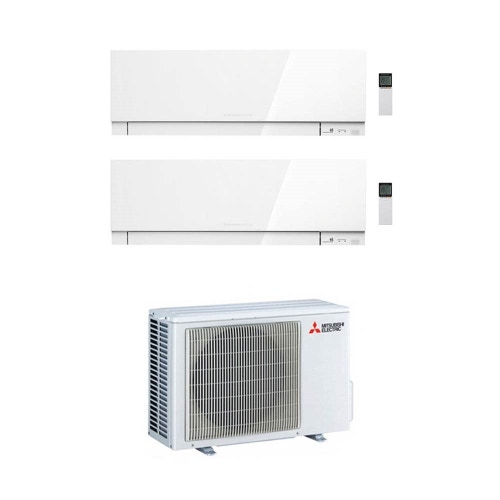 Immagine di Mitsubishi MSZ-EF Kirigamine ZEN R32 Climatizzatore dual split inverter, bianco | unità esterna 3.3 kW unità interne 7000+9000 BTU MXZ-2F33VF+MSZ-EF22VGW+MSZ-EF25VGW