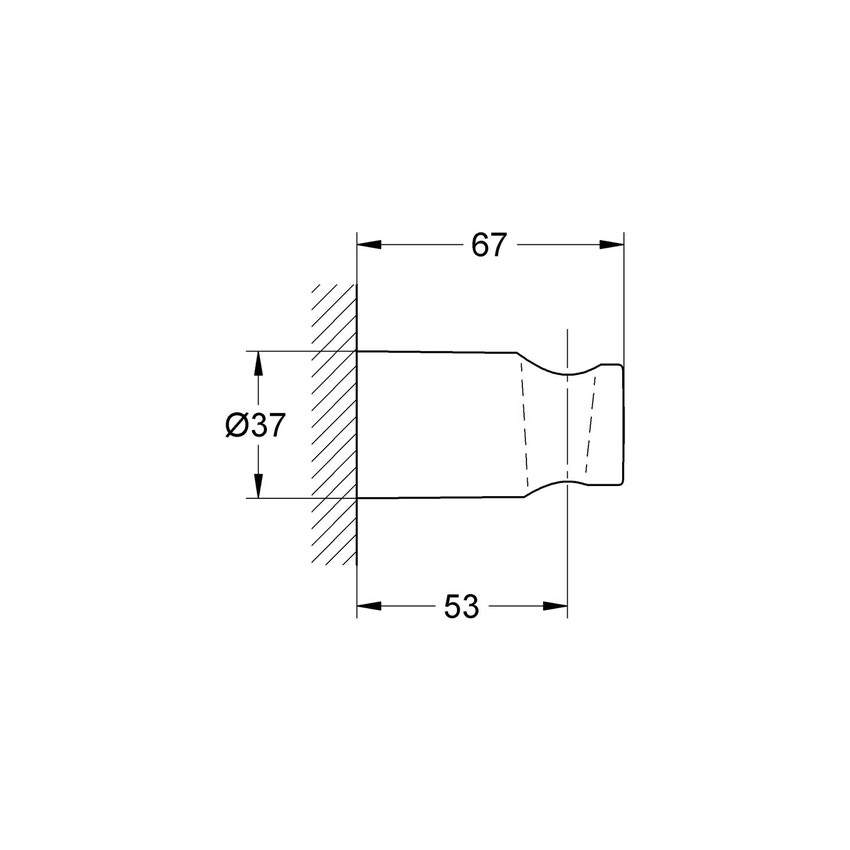 Supporto a muro per manopola doccia 