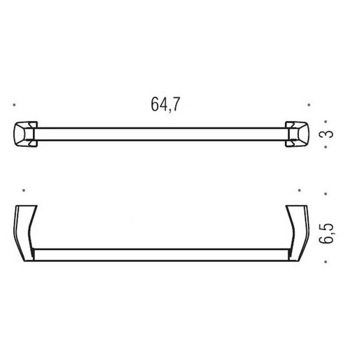 Immagine di Colombo Design ROAD porta salviette L.64,7 cm, finitura cromo/carbonio B80110CRQ