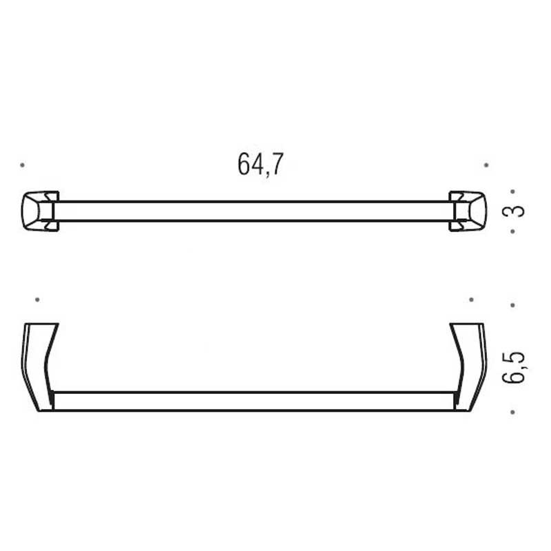 Immagine di Colombo Design ROAD porta salviette L.64,7 cm, finitura cromo/carbonio B80110CRQ