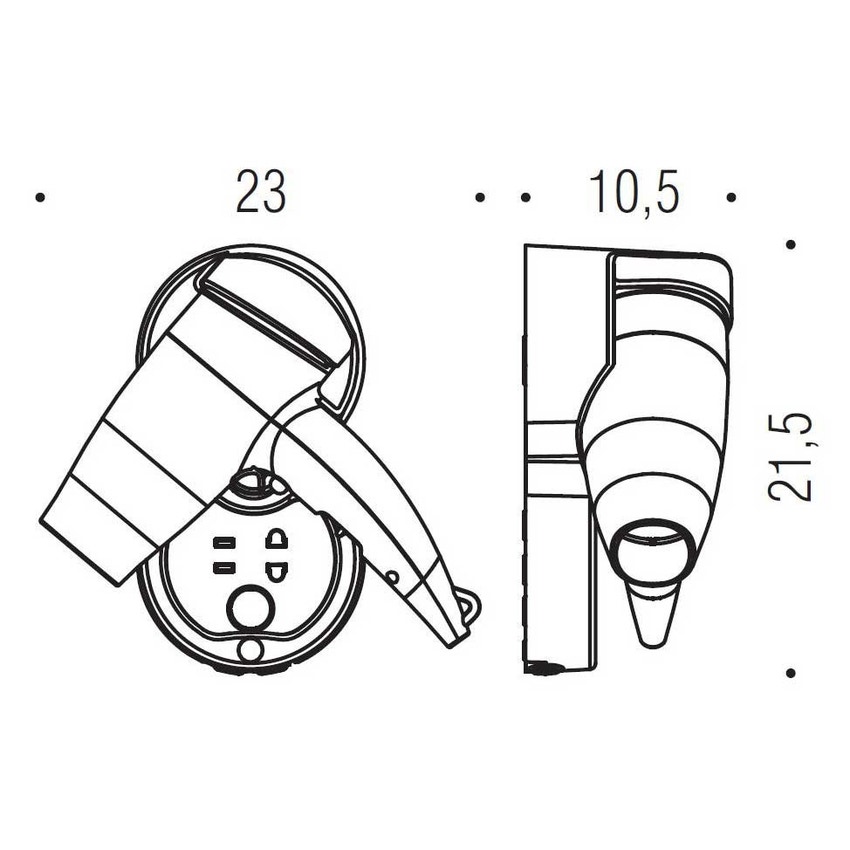 Immagine di Colombo Design CONTRACT asciugacapelli da parete con presa universale per rasoio, 110/220 V, colore bianco B99700-BI
