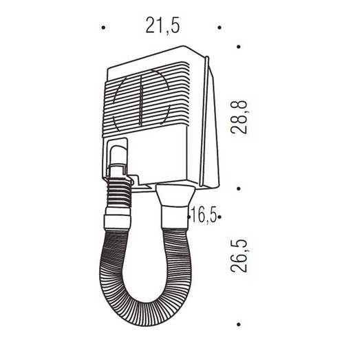 Immagine di Colombo Design CONTRACT asciugacapelli da parete con tubo flessibile, colore bianco B99730-BI