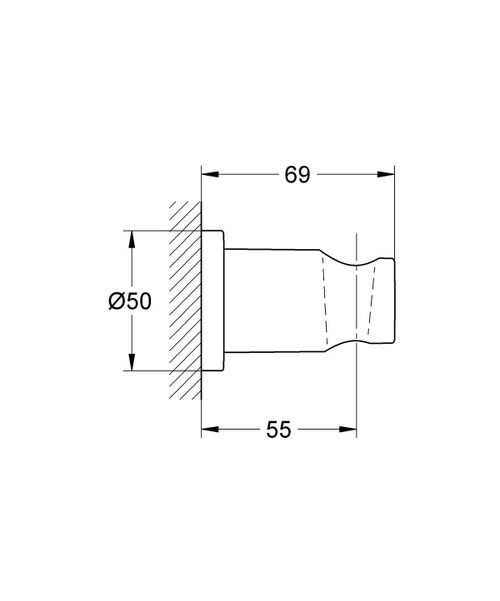 Supporto a muro per manopola doccia
