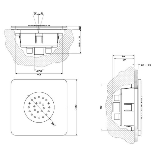 Immagine di Gessi Parte incasso per soffione laterale orientabile 32985#031