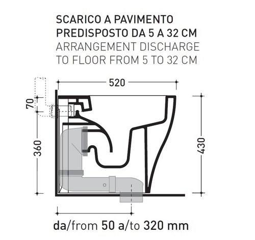 Immagine di Flaminia APP PLUS vaso back to wall con sistema goclean®, senza sedile, colore terracotta finitura lucido AP117RGTC