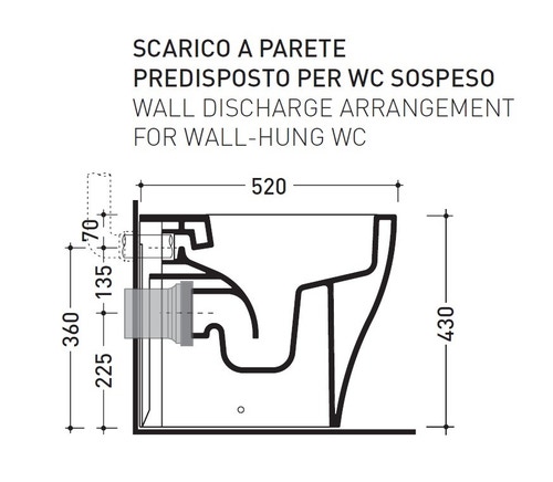 Immagine di Flaminia APP PLUS vaso back to wall con sistema goclean®, senza sedile, colore terracotta finitura lucido AP117RGTC