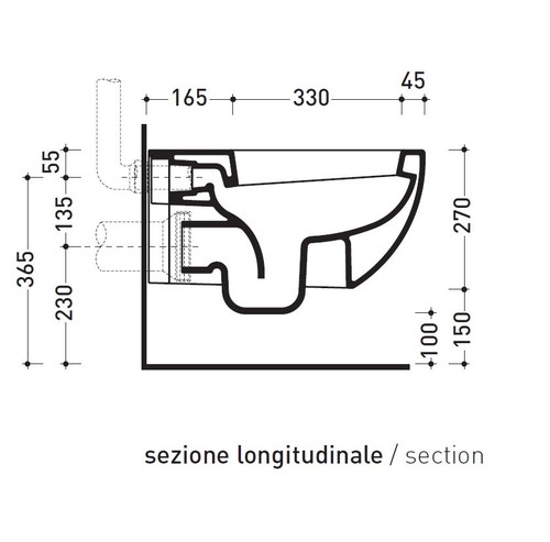 Immagine di Flaminia APP vaso sospeso, senza sedile, colore bianco finitura lucido AP118