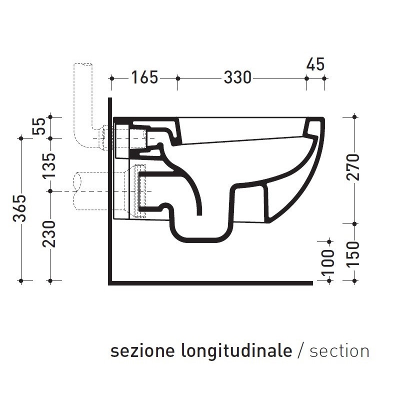 Immagine di Flaminia APP vaso sospeso, senza sedile, colore bianco finitura lucido AP118