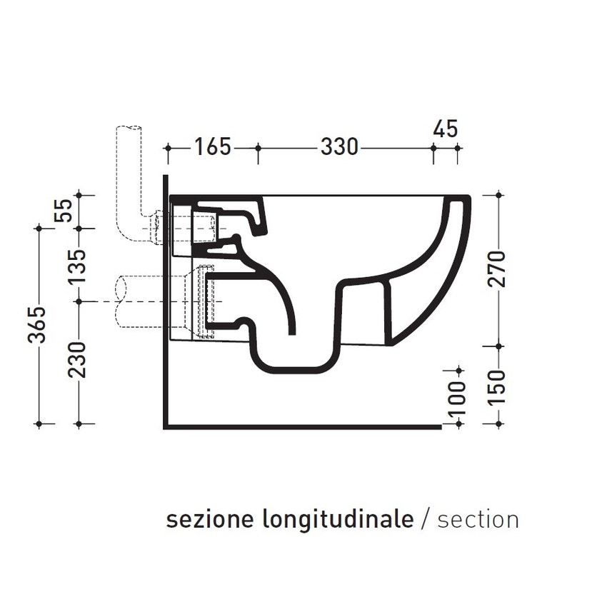 Immagine di Flaminia APP vaso sospeso con sistema goclean®, senza sedile, colore nero finitura lucido AP118GNER