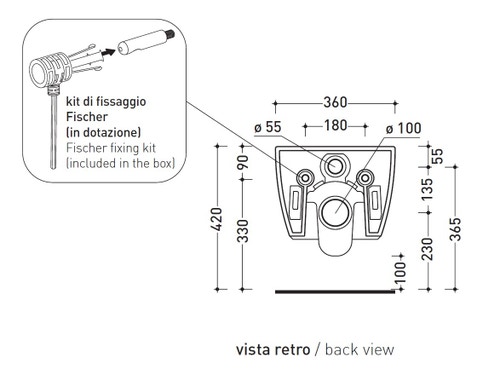Immagine di Flaminia APP vaso sospeso con sistema goclean®, senza sedile, colore nero finitura lucido AP118GNER