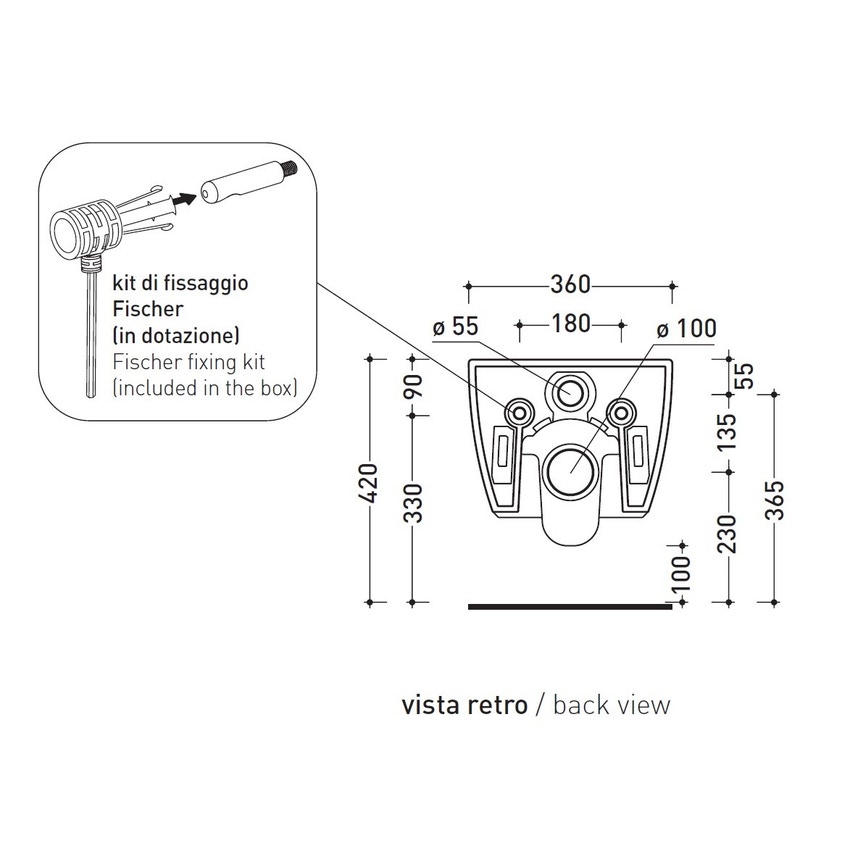 Immagine di Flaminia APP vaso sospeso con sistema goclean®, senza sedile, colore nero finitura lucido AP118GNER