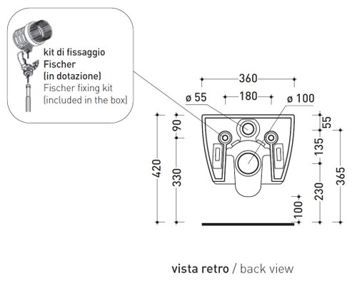 Immagine di Flaminia MINIAPP vaso sospeso, colore bianco finitura lucido AP119