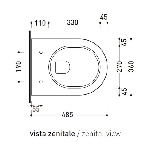 Immagine di Flaminia MINIAPP vaso sospeso, colore bianco finitura lucido AP119