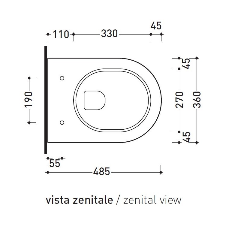 Immagine di Flaminia MINIAPP vaso sospeso, colore bianco finitura lucido AP119