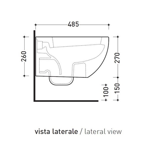 Immagine di Flaminia MINIAPP vaso sospeso, colore bianco finitura lucido AP119