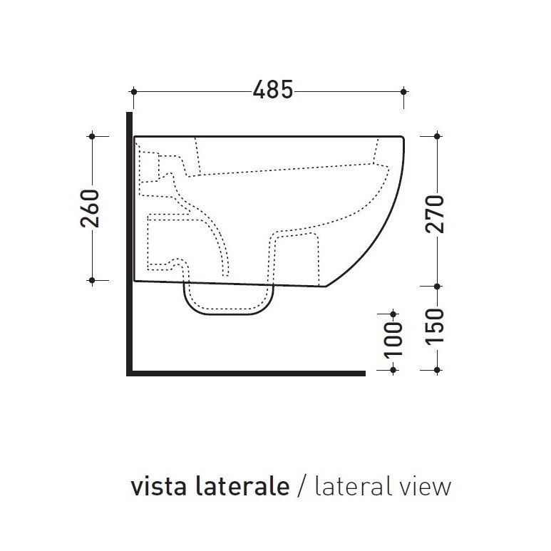 Immagine di Flaminia MINIAPP vaso sospeso, colore bianco finitura lucido AP119