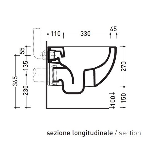 Immagine di Flaminia MINIAPP vaso sospeso con sistema goclean®, senza sedile, colore bianco finitura lucido AP119G