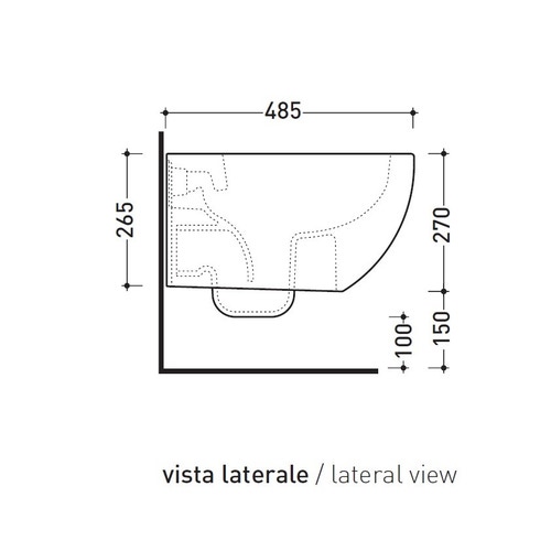 Immagine di Flaminia MINIAPP vaso sospeso con sistema goclean®, senza sedile, colore bianco latte finitura opaco AP119GLAT
