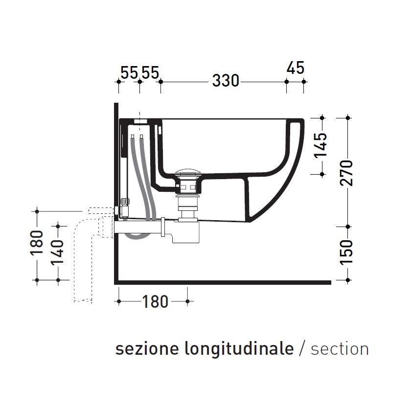 Immagine di Flaminia MINIAPP bidet sospeso monoforo, colore bianco finitura lucido AP219