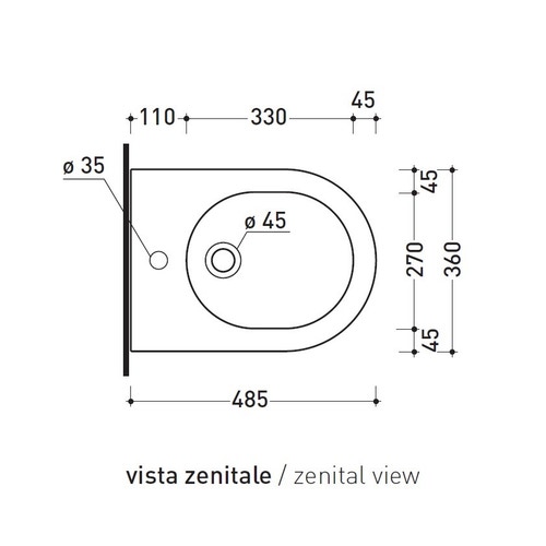 Immagine di Flaminia MINIAPP bidet sospeso monoforo, colore bianco finitura lucido AP219