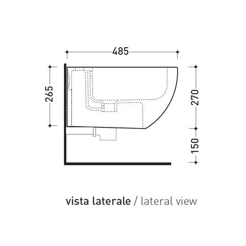 Immagine di Flaminia MINIAPP bidet sospeso monoforo, colore bianco finitura lucido AP219