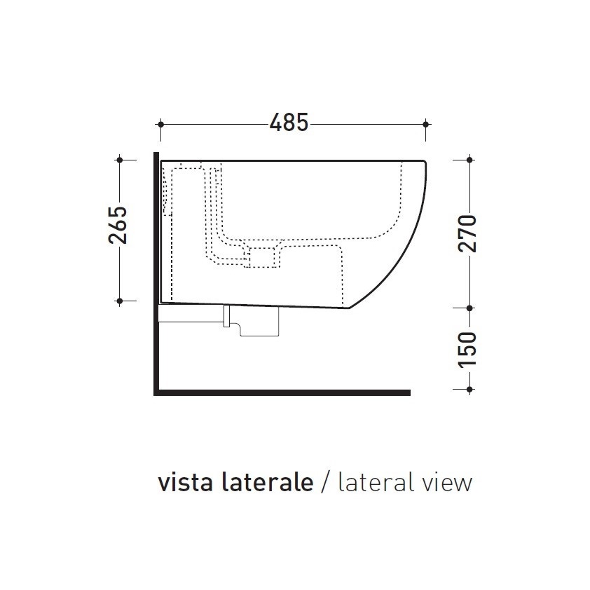 Immagine di Flaminia MINIAPP bidet sospeso monoforo, colore bianco finitura lucido AP219