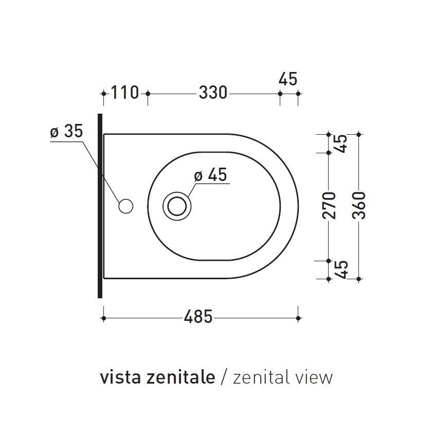 Immagine di Flaminia MINIAPP bidet sospeso monoforo, colore bianco latte finitura opaco AP219LAT