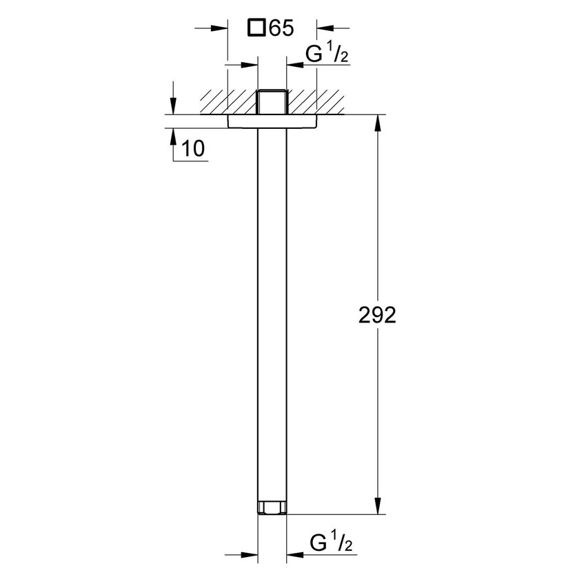 Braccio a soffitto  lunghezza 292 mm