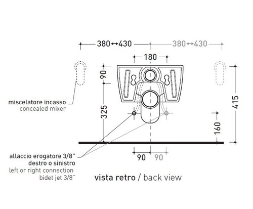 Immagine di Flaminia LINK vaso sospeso con sistema goclean® ed erogatore bidet, senza sedile, colore bianco finitura lucido 5051/WCG-ERWCB