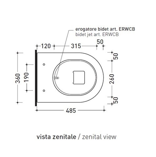 Immagine di Flaminia MINI LINK vaso sospeso con erogatore bidet, bianco 5064-ERWCB