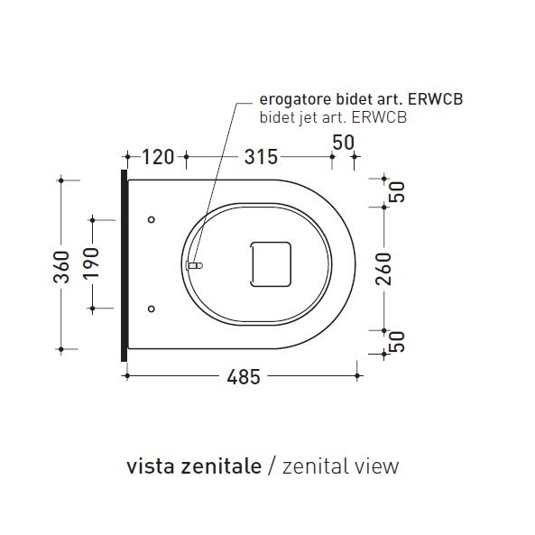 Immagine di Flaminia MINI LINK vaso sospeso con erogatore bidet, bianco 5064-ERWCB