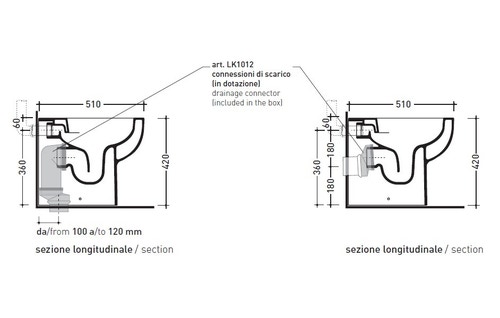 Immagine di Flaminia QUICK vaso back to wall con scarico S/P, con sistema goclean®, colore bianco finitura lucido QK117G