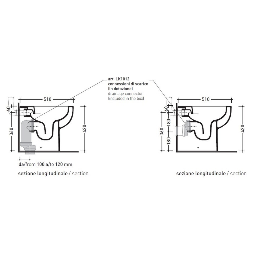 Immagine di Flaminia QUICK vaso back to wall con scarico S/P, con sistema goclean®, colore bianco finitura lucido QK117G